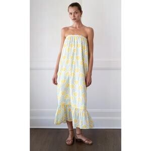 LA MAREGOLD Sz S Small Yellow Floral Strapless Penny Dress